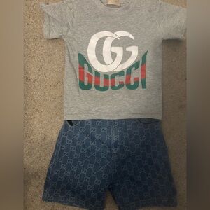Gucci Heather Gray Logo Tee